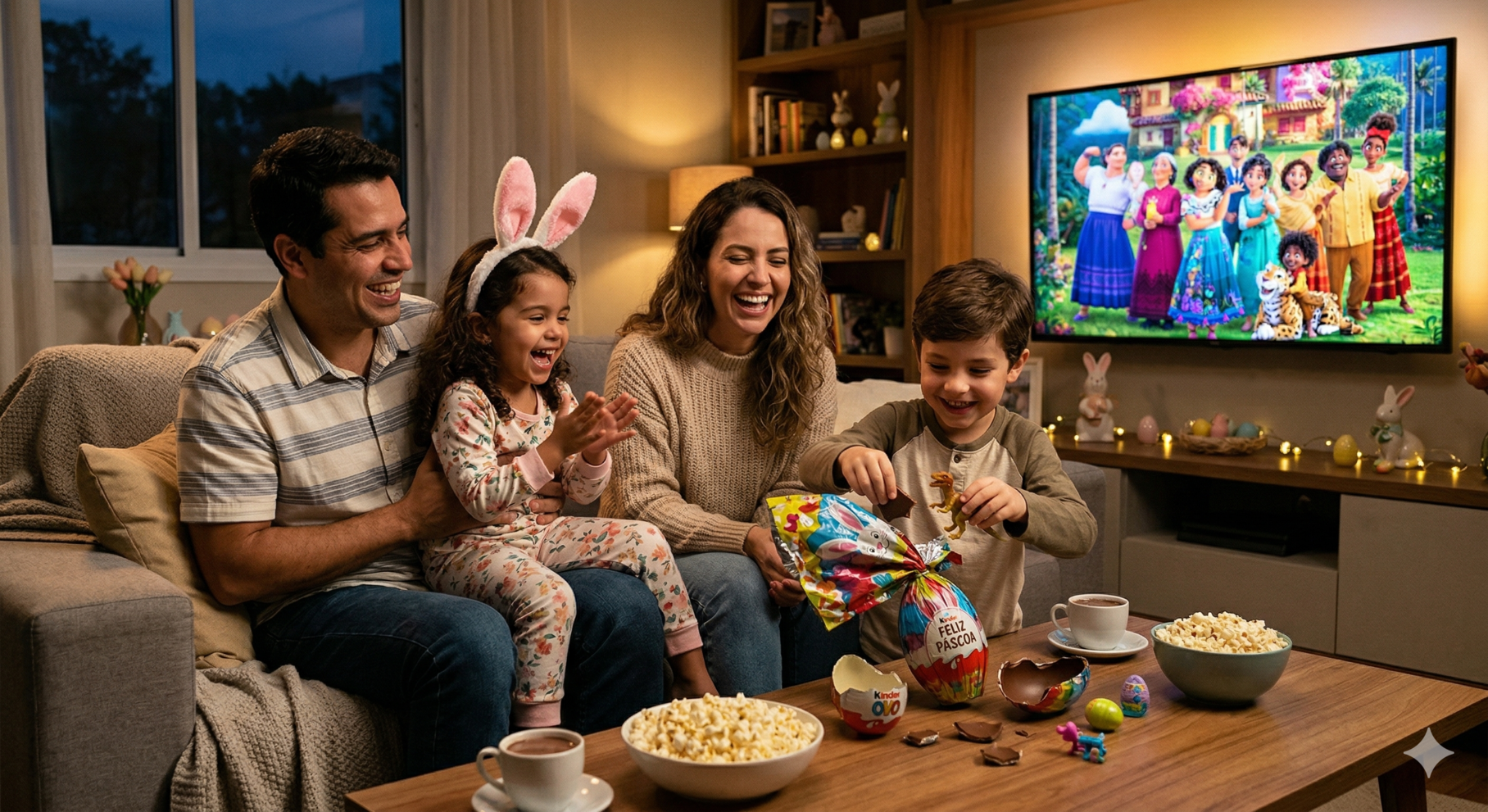 Família celebrando a Páscoa